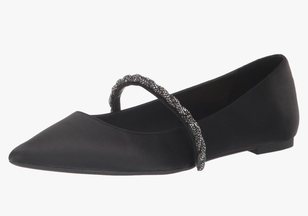 Jewel Badgley Mischka Vana Pointed Flats with Embellished Straps New Size 7.5